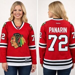 Reebok Womens M Chicago Blackhawks Panarin #72 Hockey Jersey Red